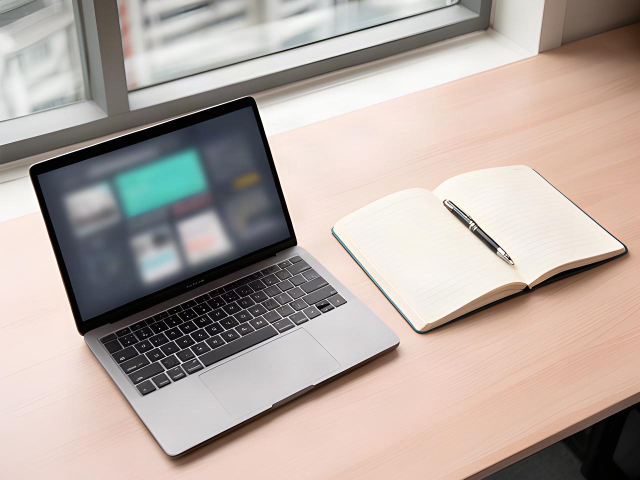 Laptop showing a privacy settings page beside a notebook in a Singapore business workspace