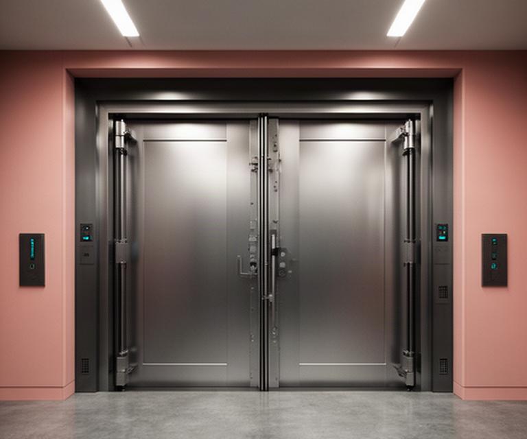 Discreet bank vault doors in a secure Singapore financial facility