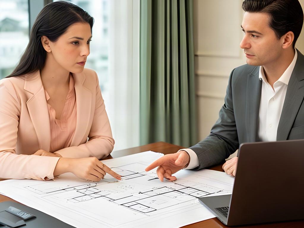 Security consultant discussing vault construction plans with a business client in a Singapore office